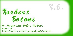 norbert boloni business card
